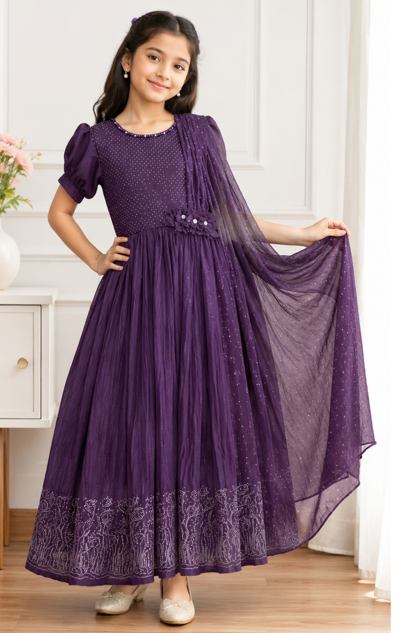 Violet Color Frock Set