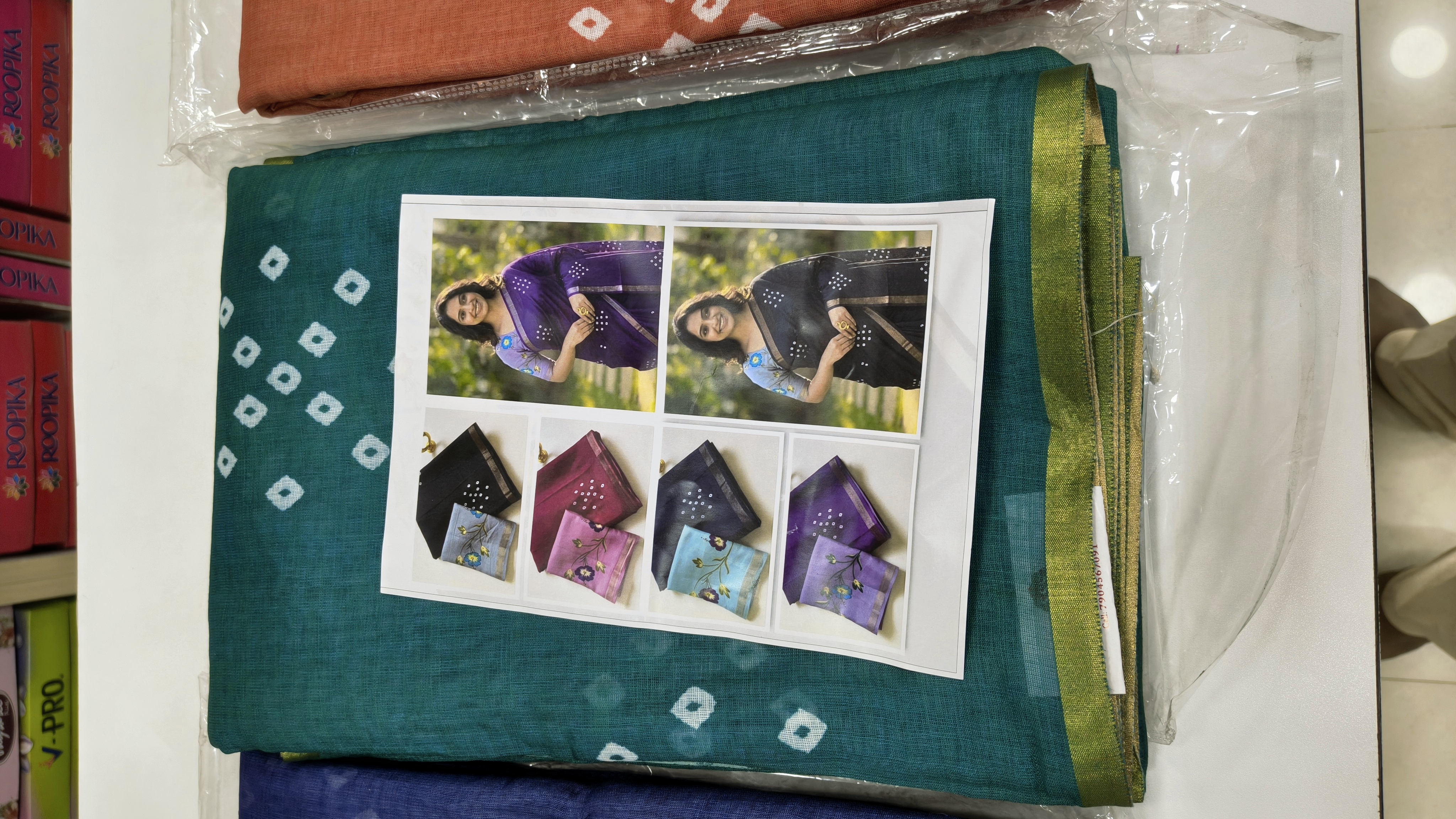 BLUE ICE LINEN COTTON SAREE